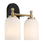 Vortex Two Lights Vanity in Traditional Style for Over Bathroom Mirror Wall Sconce 12.25"W × 10.125"H × 5.5"E With White Frosted Glass - Image 4