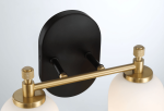 Vortex Two Lights Vanity in Traditional Style for Over Bathroom Mirror Wall Sconce 12.25"W × 10.125"H × 5.5"E With White Frosted Glass - Image 5