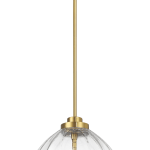 Zen Five Pendant Chain Hanging Light with Clear Glass - Satin Brass