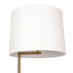 Zenith Offset Brass Base Floor Lamp with Drum-shaped Linen Shade - Image 5