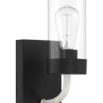 Zephyr Single Light Sconce With Clear Glass Metal Black Finish