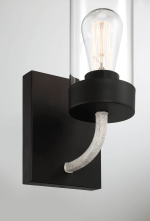 Zephyr Single Light Sconce With Clear Glass Metal Black Finish - Image 4