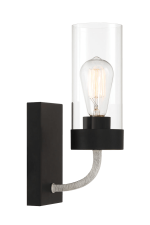 Zephyr Single Light Sconce With Clear Glass Metal Black Finish - Image 5